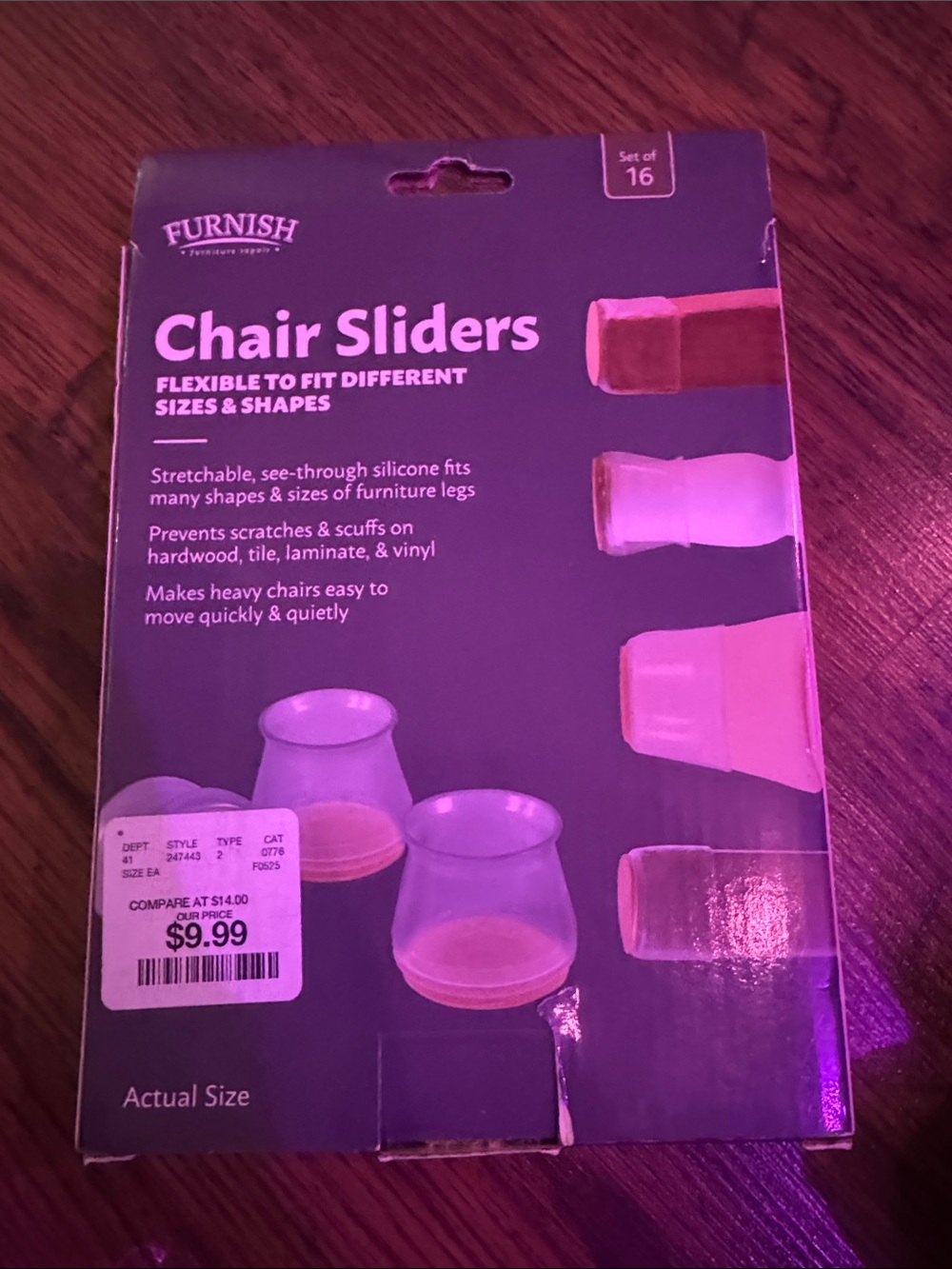Clear Silicone Chair Sliders - Set of 16 C2.B1.M